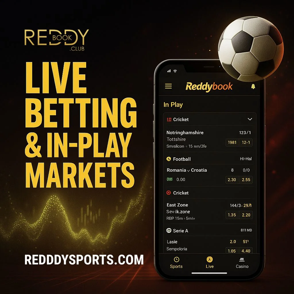 live betting on reddybook, in play market