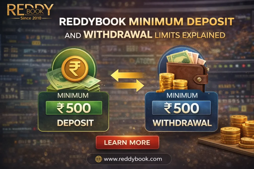 Reddybook Minimum Deposit and Withdrawal Limits Explained